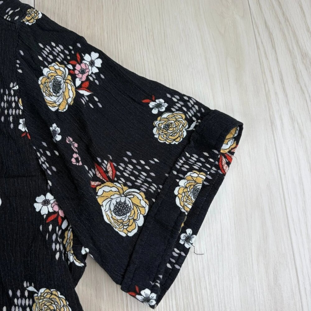 Seaplane Mens Black Floral Hawaiian Short Sleeve Comfy Button Up Shirt Size S - Picture 5 of 13